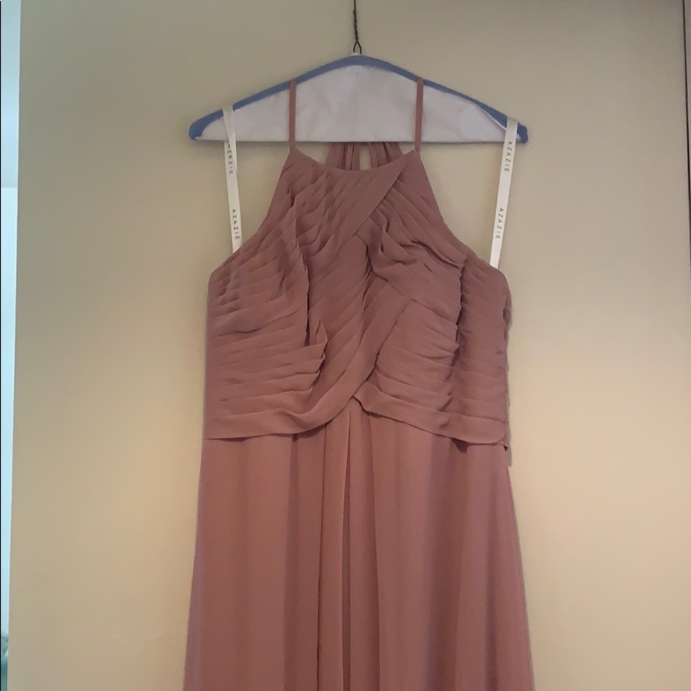 Azazie Ginger in dusty rose bridesmaid dress